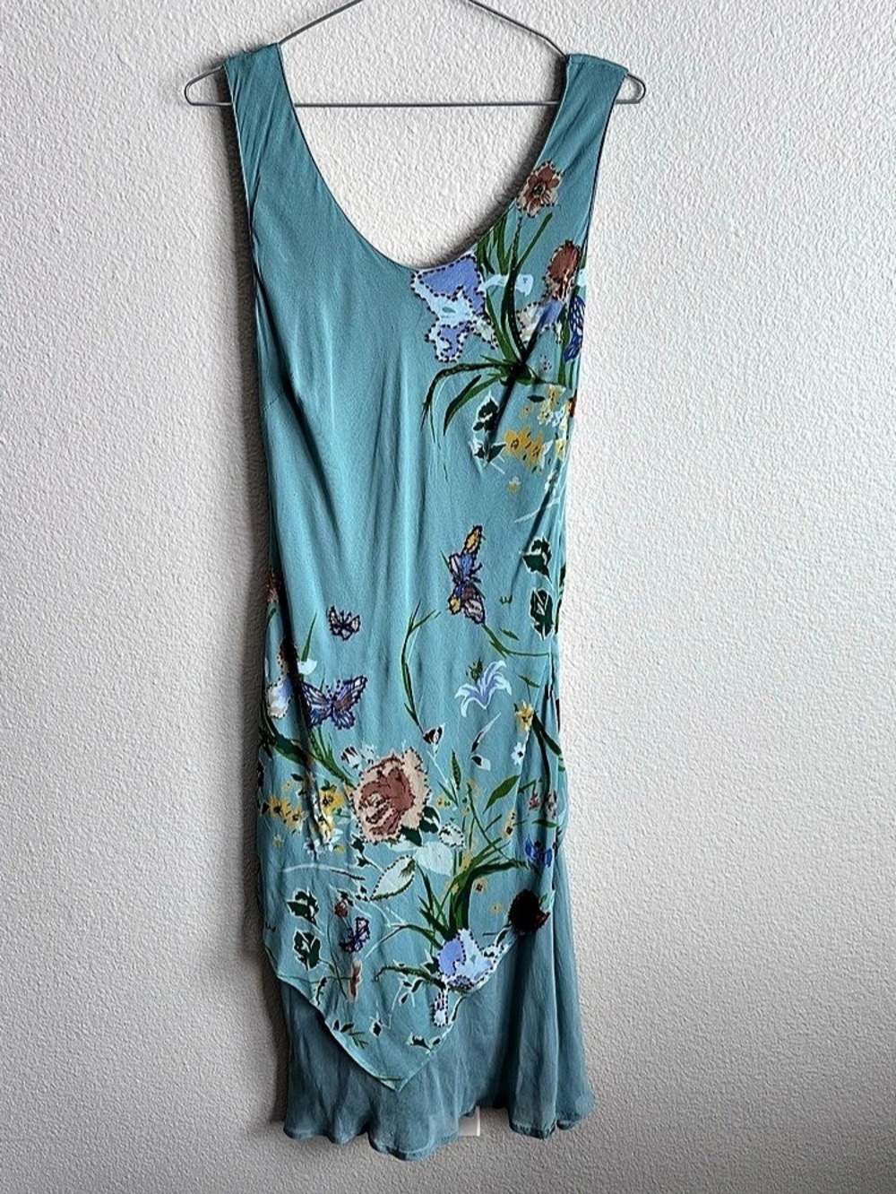 Kaktus Beaded Floral Dress Turquoise XL